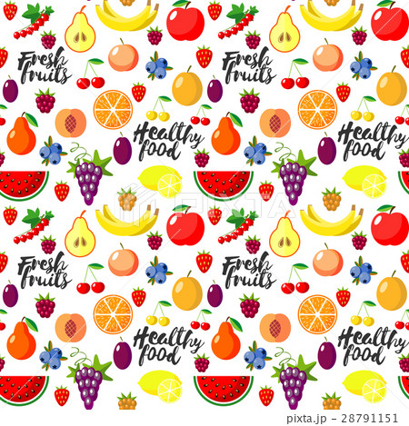 Fresh fruits flat style seamless background Fresh fruits flat style seamless background 28791151