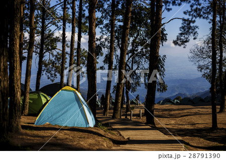 Tourist tent at the landscape in "doi Ang-Khang". Tourist tent at the landscape in "doi Ang-Khang". 28791390