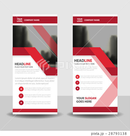 Red Business Roll Up Banner flat design template 28793138