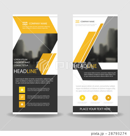 Yellow black Business Roll Up Banner flat template Yellow black Business Roll Up Banner flat template 28793274