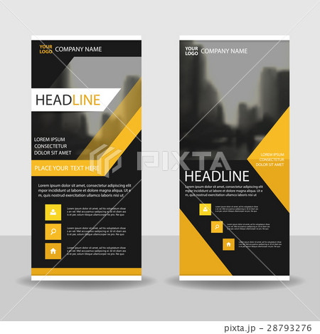 Yellow roll up business brochure banner template 28793276