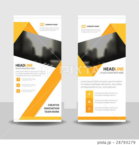 Yellow triangle Business Roll Up Banner template Yellow triangle Business Roll Up Banner template 28793279