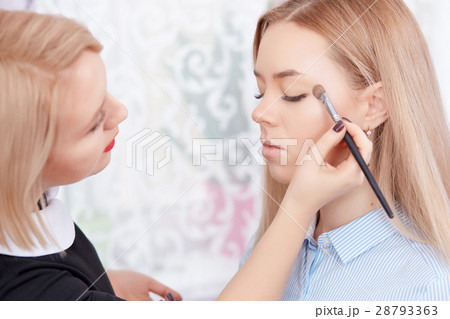 Makeup for attractive blonde girl with pure skin. Makeup for attractive blonde girl with pure skin. 28793363