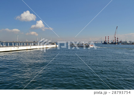 ぷかりさん橋から見る横浜港とシーバスの景色 ぷかりさん橋から見る横浜港とシーバスの景色 28793754