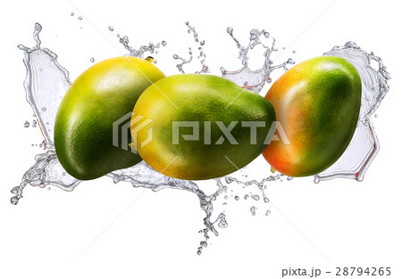 Water splash with mango isolated Water splash with mango isolated 28794265