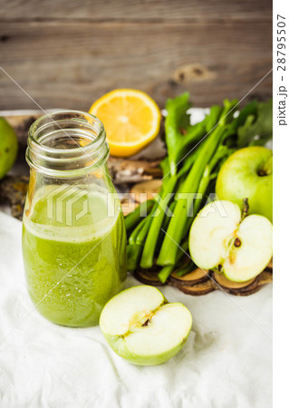 Detox fresh juice from green apple and celery 28795507