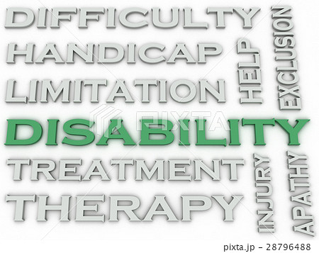 3d image Disability issues concept word cloud 28796488