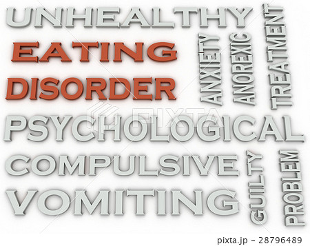 3d image Eating disorder word cloud concept 28796489