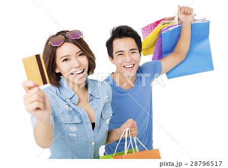 happy young Couple with shopping bags happy young Couple with shopping bags 28796517