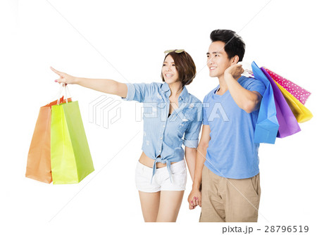 happy young Couple with shopping bags happy young Couple with shopping bags 28796519