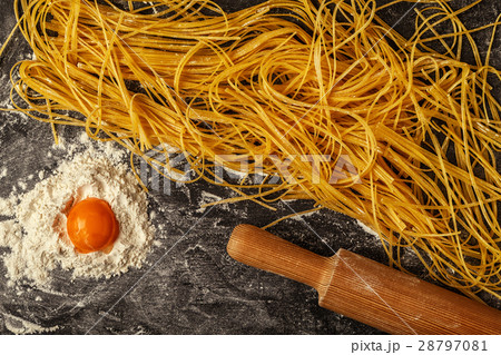 Fresh homemade pasta, spaghetti. Fresh homemade pasta, spaghetti. 28797081