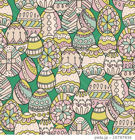 Seamless vector pattern with doodle Easter eggs. Seamless vector pattern with doodle Easter eggs. 28797936