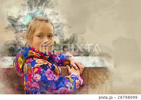 Girl in bright jacket 28798099