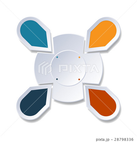 Infographic 4 Points arranged in circle gear 28798336