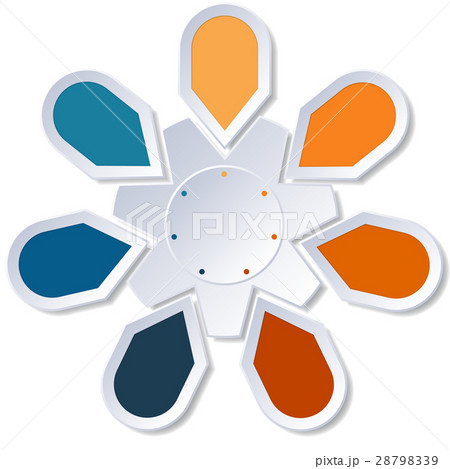 Infographic 7 Points arranged in circle gear 28798339