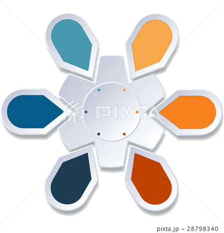 Infographic 6 Points arranged in circle gear 28798340