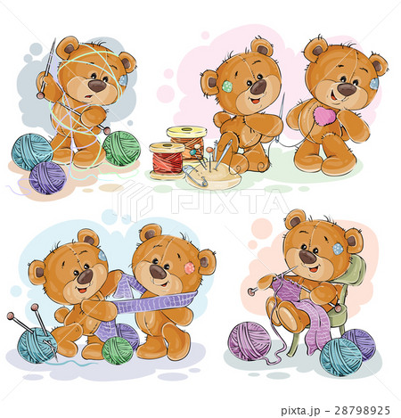Set of vector clip art illustrations of teddy 28798925