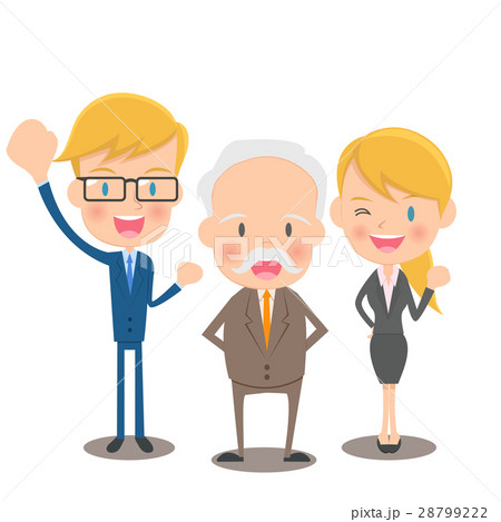 社長と従業員 やる気のイラスト素材