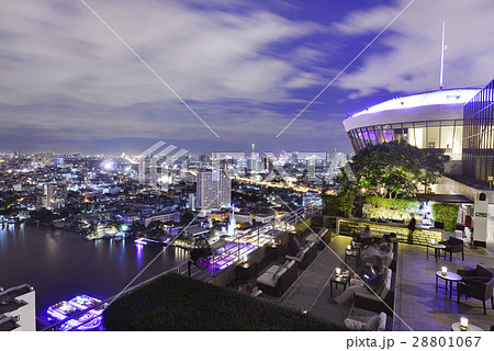 Restaurant couch bar with view of Bangkok 28801067