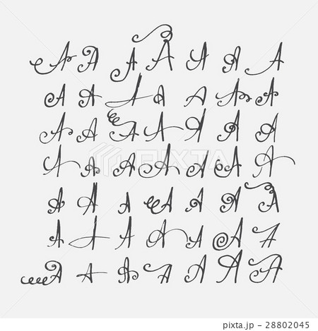 PrintVector set of calligraphic letters A PrintVector set of calligraphic letters A 28802045
