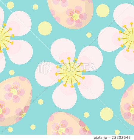 Cute Easter seamless pattern with eggs and flowers 28802642