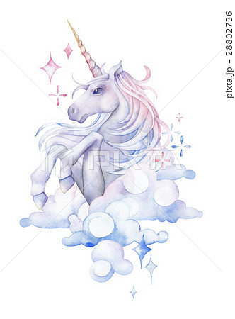 Cute Watercolor Unicornのイラスト素材 28802736 Pixta