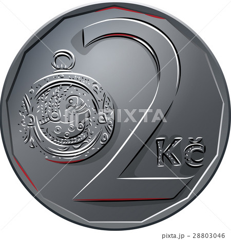 vector Money two czech crones coin reverse vector Money two czech crones coin reverse 28803046