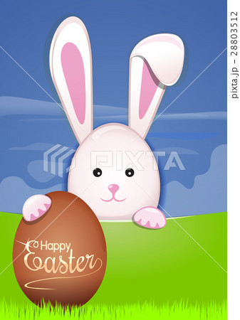 Cute Easter bunny with Easter eggs. Egg Hunter 28803512
