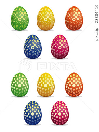 Big set Easter eggs with circular patterns Big set Easter eggs with circular patterns 28804416