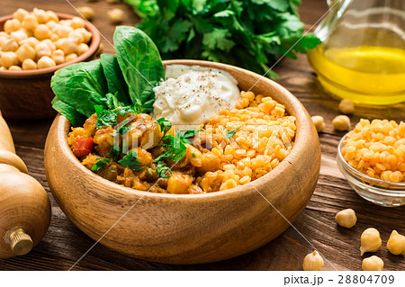 Moroccan chickpea stew greek yogurt and spinach Moroccan chickpea stew greek yogurt and spinach 28804709