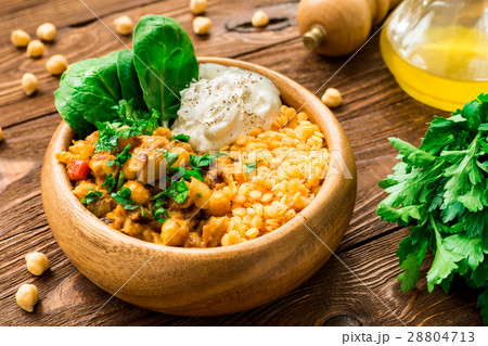 Moroccan chickpea stew greek yogurt and spinach Moroccan chickpea stew greek yogurt and spinach 28804713