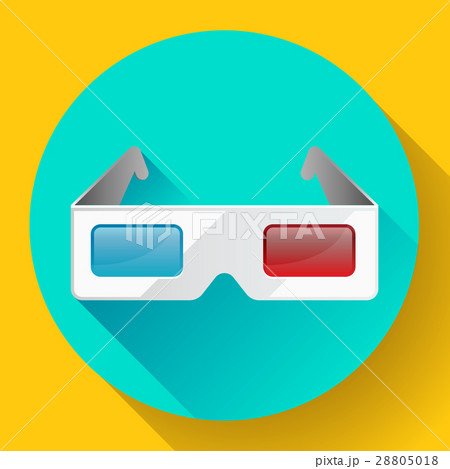 Flat anaglyph 3d glasses vector cinema icon. 3d 28805018