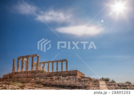 Greek temple Poseidon, Cape Sounion in Greece 28805203