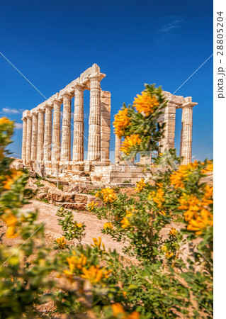Greek temple Poseidon, Cape Sounion in Greece 28805204