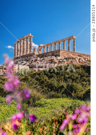 Greek temple Poseidon, Cape Sounion in Greece 28805214