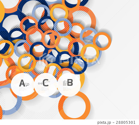 Geometrical circles on white with shadows 28805301