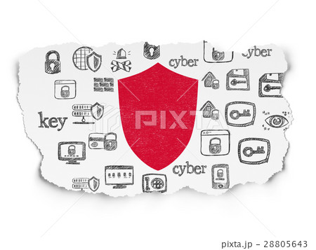 Security concept: Shield on Torn Paper background Security concept: Shield on Torn Paper background 28805643