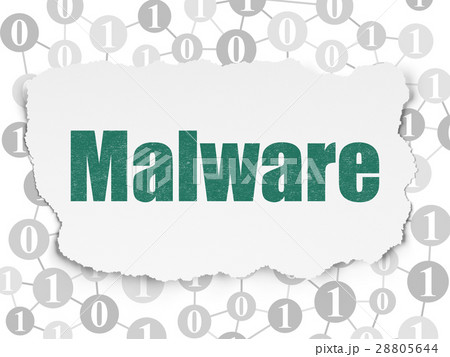 Safety concept: Malware on Torn Paper background Safety concept: Malware on Torn Paper background 28805644