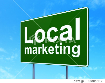 Advertising concept: Local Marketing on road sign 28805967
