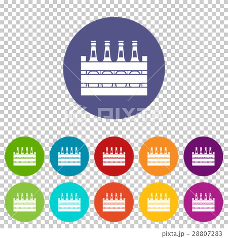 Beer wooden box set icons 28807283