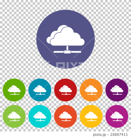 Cloud computing connection set icons Cloud computing connection set icons 28807411