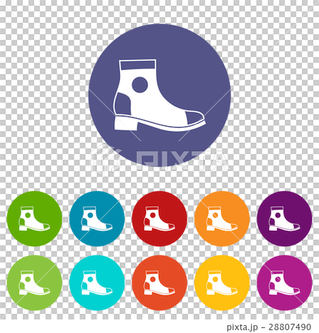 Men boot set icons 28807490