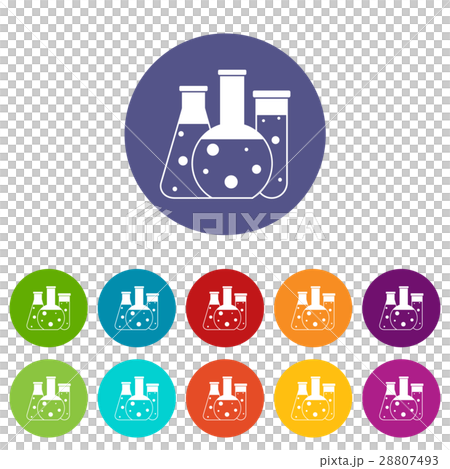 Laboratory flasks set icons Laboratory flasks set icons 28807493