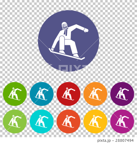 Snowboarder set icons 28807494