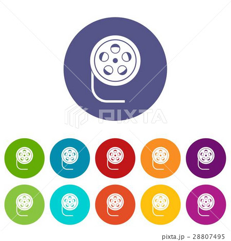 Reel with film set icons 28807495