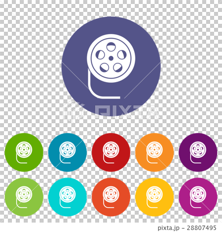 Reel with film set icons 28807495