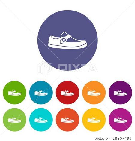 Men moccasin set icons 28807499