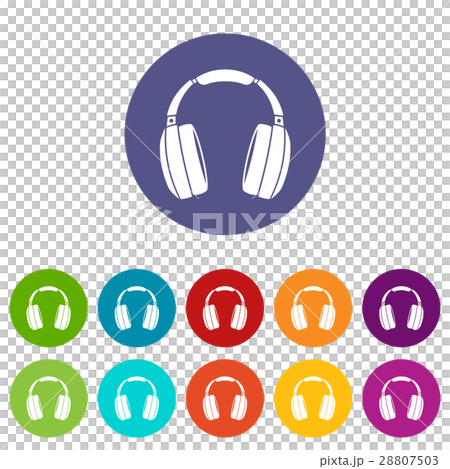 Headphones set icons 28807503