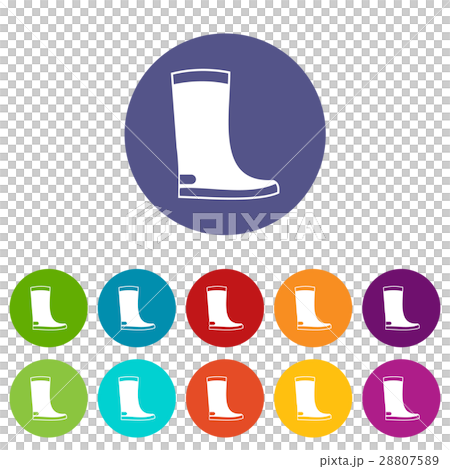 Rubber boots set icons Rubber boots set icons 28807589