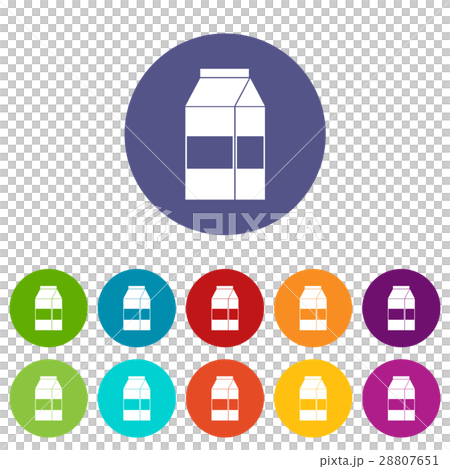 Box of milk set icons 28807651